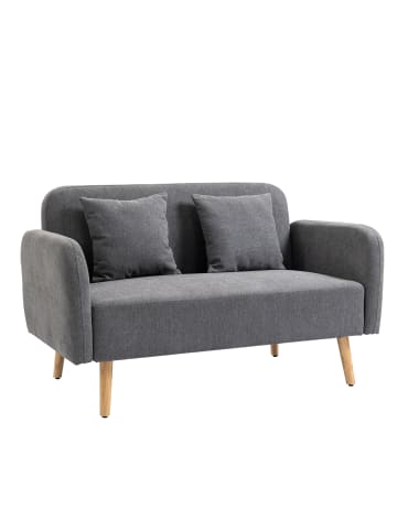 HOMCOM Sofa-130B x 70T x 80H cm-Grau+Natur