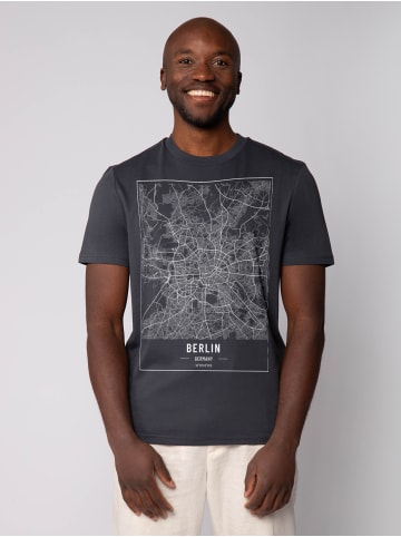 wat? Apparel T-Shirt City maps Berlin Landkarte in India Ink Grey