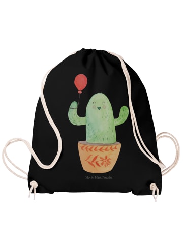 Mr. & Mrs. Panda Jutebeutel Kaktus Luftballon ohne Spruch in Schwarz