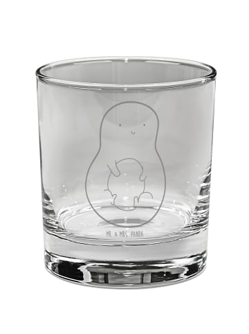 Mr. & Mrs. Panda Gravur Glas Avocado Kern ohne Spruch in Transparent