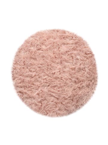KADIMA DESIGN Hochflor Teppich Shaggy waschmaschinenwaschbar Einfarbig in Rosa