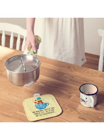 Mr. & Mrs. Panda Topfuntersetzer Nachtfalter Schaumbad mit Spruch in Gelb Pastell