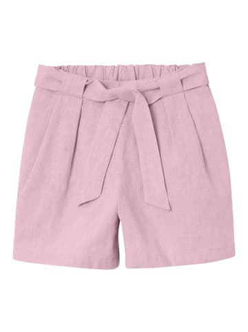 name it Mädchen Gittermuster Shorts mit Kordelzug in Pink