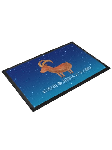 Mr. & Mrs. Panda Schmutzfangmatte Sternzeichen Steinbock mit Spruch in Sternenhimmel Blau