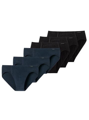 Schiesser Slip 6er Pack in Schwarz/Blau