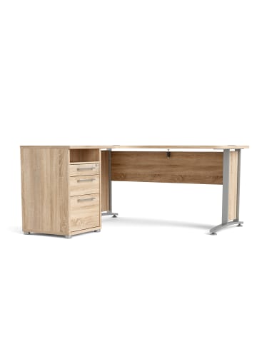 ebuy24 Schreibtisch Prisme Eiche Dekor 159 x 151 cm