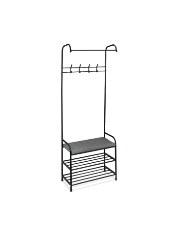 relaxdays Garderobe in Schwarz - (B)64 x (H)173 x (T)30 cm