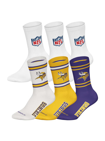 NFL Socken 6er Pack in Minnesota Vikings 2/Weiß