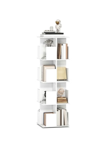 HOMCOM Bücherregal-39L x 39B x 128,3Hcm-Weiß