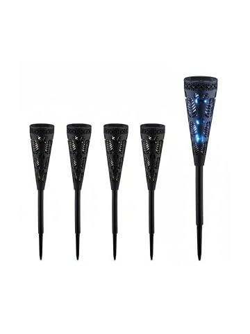 relaxdays 5 x Solarlampe in Schwarz