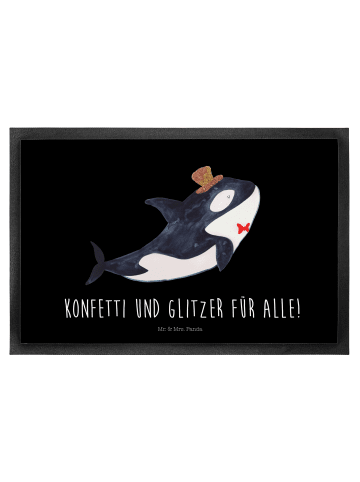 Mr. & Mrs. Panda Schmutzfangmatte Orca Zylinder mit Spruch in Schwarz