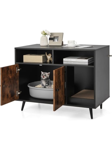 COSTWAY Katzenschrank 2 in 1 in Schwarz