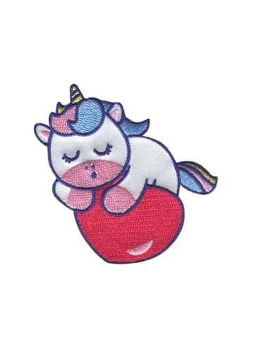 Catch the Patch Einhorn schläft HerzApplikation Bügelbild inRot