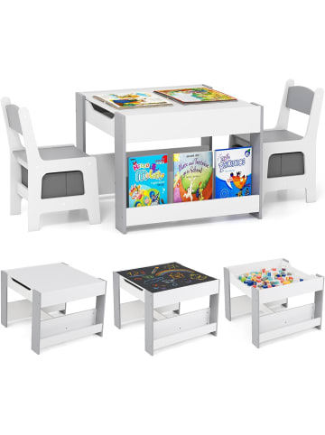 COSTWAY 3 tlg. Kindersitzgruppe ab 3 Jahren in Grau