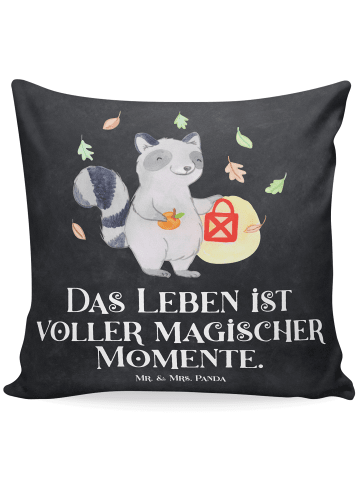 Mr. & Mrs. Panda Sitzkissen Waschbär Laterne mit Spruch in Kreidetafel