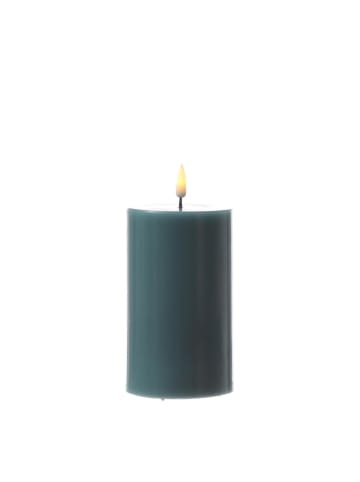 Deluxe Homeart LED Kerze Mia Echtwachs flackernd H: 12,5cm D: 7,5cm in jadegrün