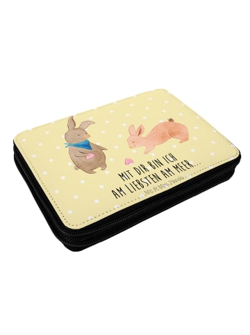Mr. & Mrs. Panda Etui Hasen Muschel mit Spruch in Gelb Pastell