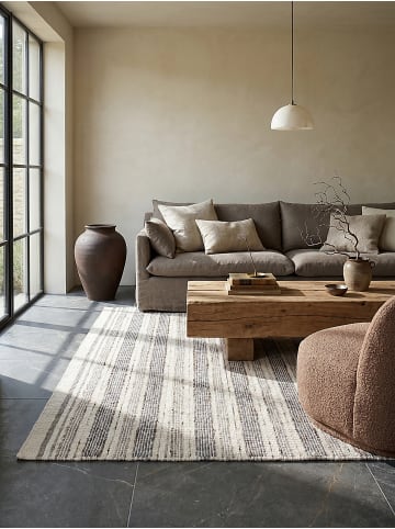 KADIMA DESIGN Flachgewebe-Teppich Handgewebt HYTHE Streifen 59% Wolle Pflegeleicht in Natur