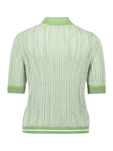 CARTOON Strickpullover mit Kragen in Khaki/White