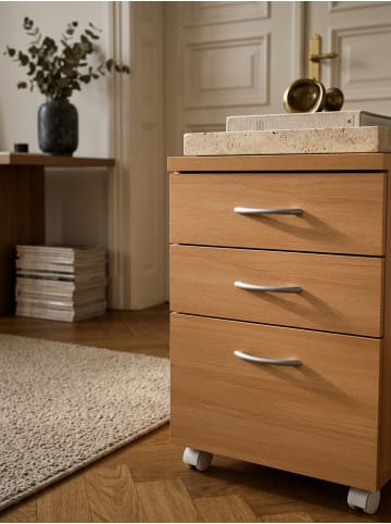 KADIMA DESIGN Rollcontainer OTTAWA 40 x 60 x 45 cm Unterschrank mit Rollen Buche,
