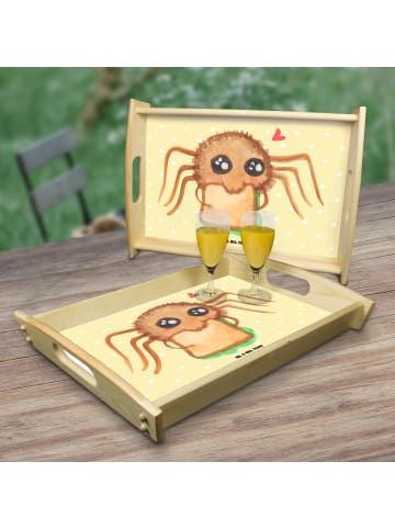 Mr. & Mrs. Panda Frühstückstablett Spinne Agathe Sandwich ohne S... in Gelb Pastell