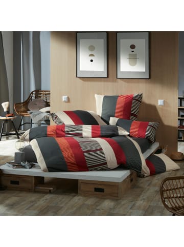 REDBEST Single-Jersey Bettwäsche in rot-anthrazit