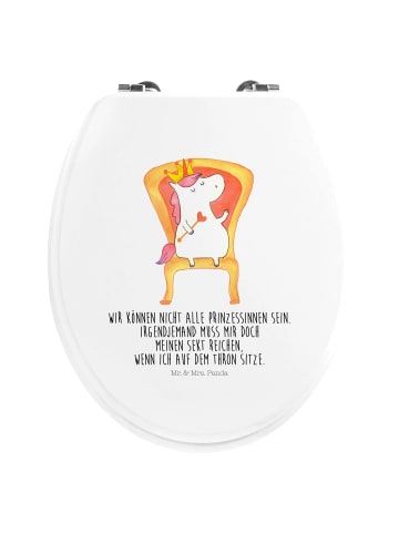 Mr. & Mrs. Panda Motiv WC Sitz Einhorn Prinzessin mit Spruch in Weiß