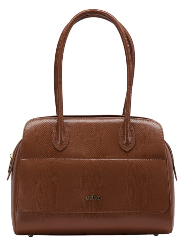 usha BLACK LABEL Henkeltasche Aus Leder in Cognac