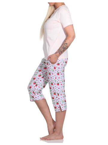 NORMANN kurzarm Capri Schlafanzug Pyjama - 78834 in rosa