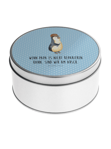 Mr. & Mrs. Panda Blechdose rund Wenn Papa es nicht reparieren ka... in Blau Pastell