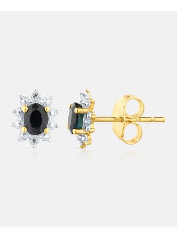 Diamant L'éternel Ohrstecker, mit Saphir, 375 Gelbgold