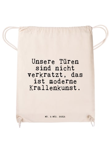 Mr. & Mrs. Panda Jutebeutel Unsere Türen sind nicht... mit Spruch in Creme