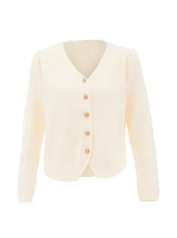 NAEMI Damen Strickjacke in Wollweiss