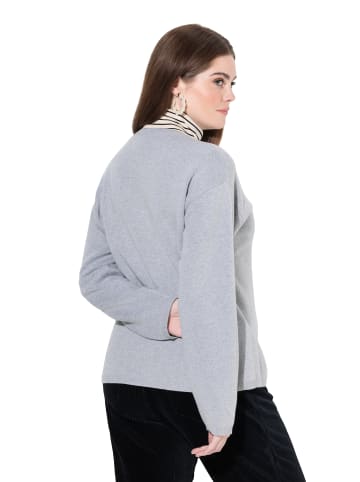 Ulla Popken Strickjacke in grau melange