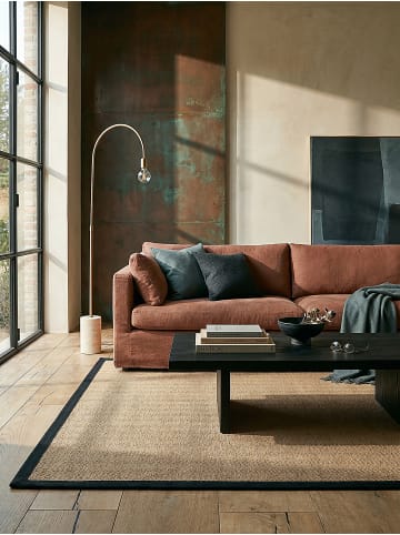 KADIMA DESIGN Jute-Teppich Naturfaser TRENT Geometrisch Boho Wohnzimmer in Braun-Schwarz