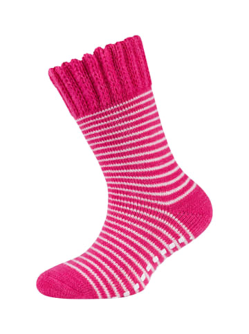camano Kinder Socken cozy Anti-Rutsch 3er Pack warm & cozy in fuchsia