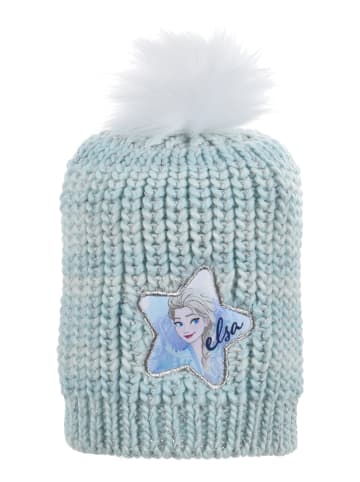 Disney Frozen Wintermütze mit Bommel Elsa und Anna in Blau