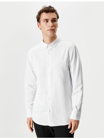 KOTON Shirt in Weiß Gemustert