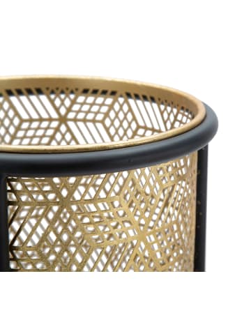 Mauro Ferretti Doppelter goldener Metall-Pflanztopf mit Sockel Ø 23x80 cm