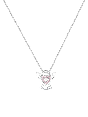 Elli Halskette 925 Sterling Silber Engel, Herz in Rosa