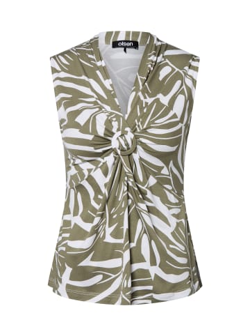 Olsen Top Edda in oliv weiß - 0001
