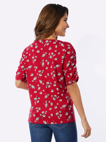 Sieh an! Kurzarm-Shirt in erdbeere-ecru-bedruckt