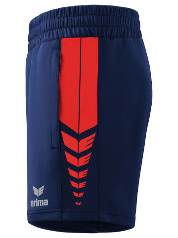 erima Six Wings Shorts in new navy/rot