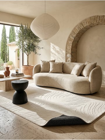 KADIMA DESIGN Teppich Kurzflor Abstrakt rutschhemmend pflegeleicht Wohnzimmer Flur in Creme