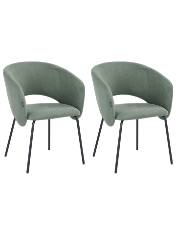 Beliani 2er-Set Esszimmerstuhl BLAKELY in Grün/Schwarz
