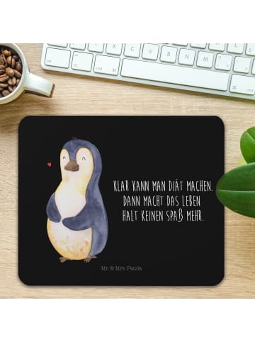 Mr. & Mrs. Panda Mauspad Pinguin Diät mit Spruch in Schwarz