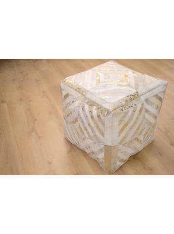 Kayoom Sitzkissen Spark Pouf 45cm x 45cm in elfenbein - gold