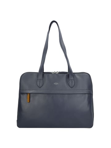 Jump Uppsala Schultertasche Leder 40 cm Laptopfach in marine