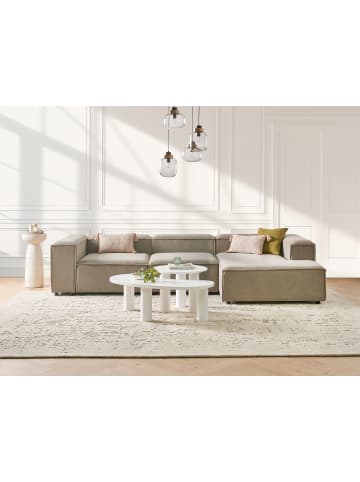 Beliani 2-tlg Ecksofa ARDAL in Braun/Schwarz linksseitig