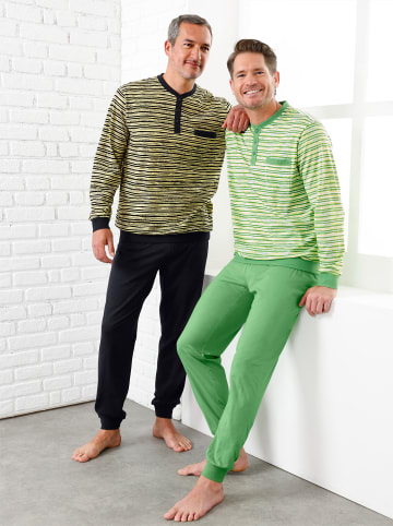 WITT WEIDEN Schlafanzüge in apfel-pistazie-bedruckt + schwarz-zitrone-bedruckt